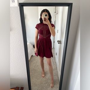 Free People Cutout Burgundy Dress size 2